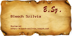 Blesch Szilvia névjegykártya